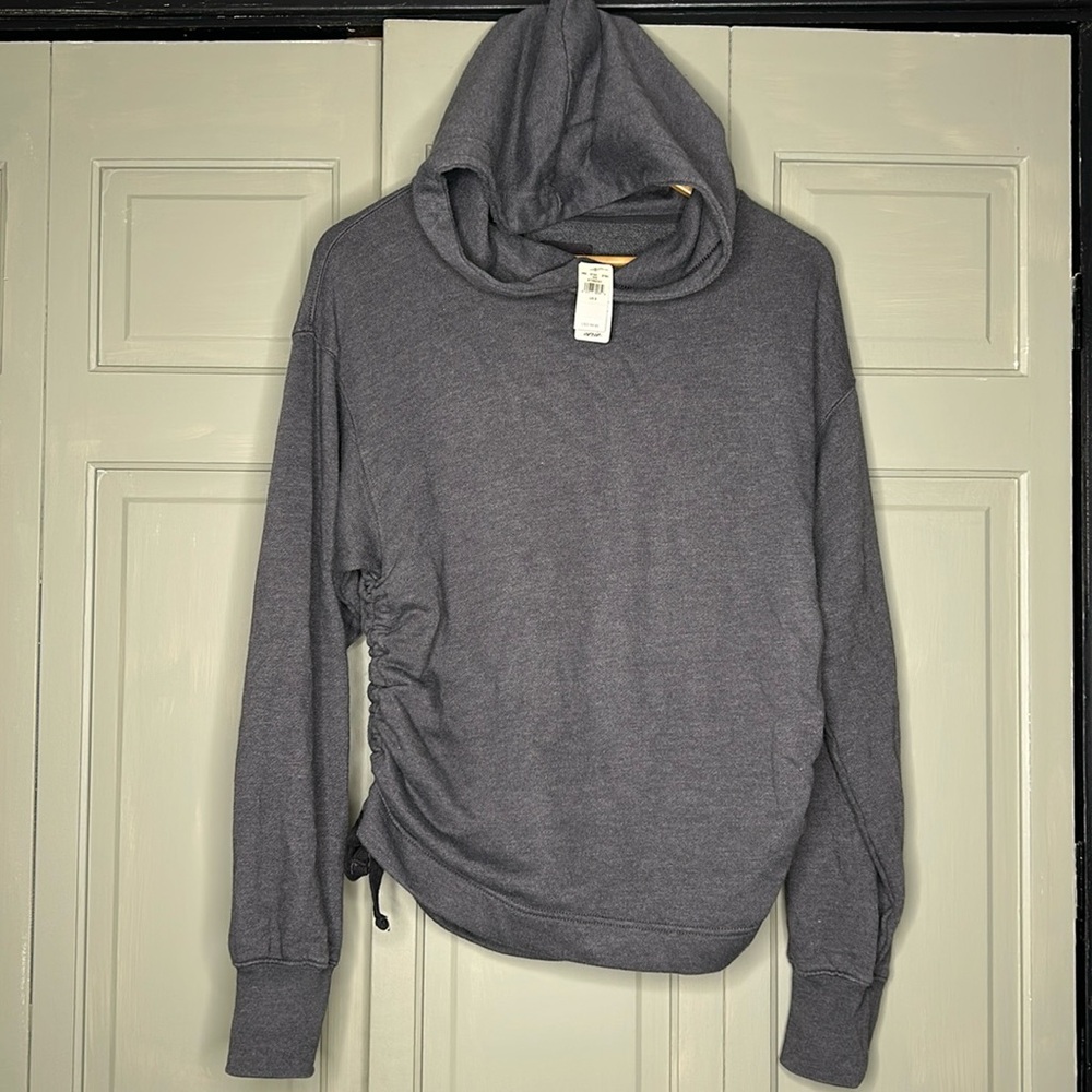 Aerie Side Ruched Hoodie gray Small NWT